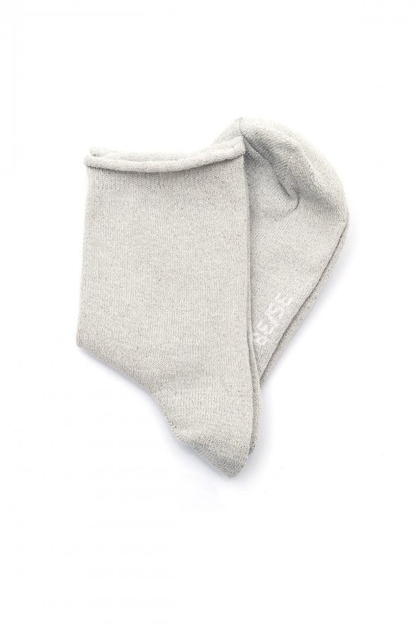 Kadın Gri Beyaz Pullu Desenli 2li Çorap 100037996 - 3