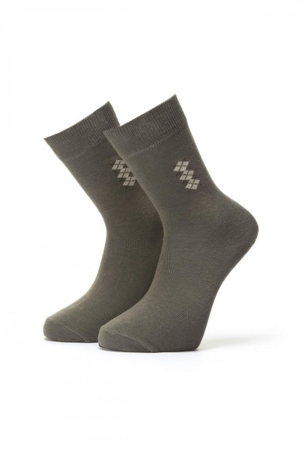 3'lü Erkek Konçta Ekose Desenli Çorap 4409-B3 - 2