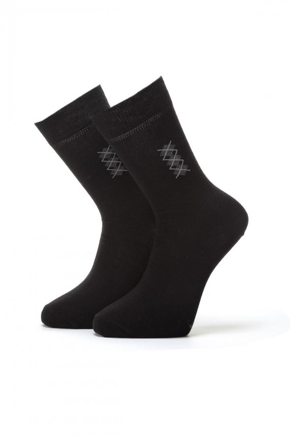 3'lü Erkek Konçta Ekose Desenli Çorap 4409-B3 - 4