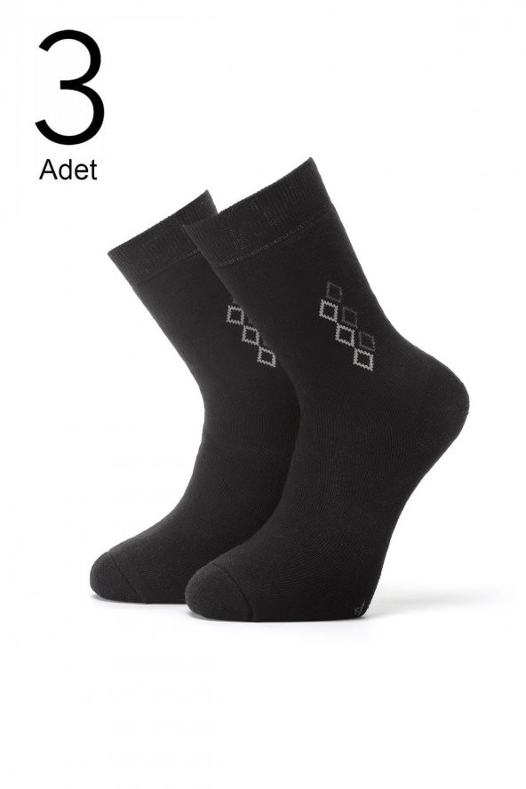 3lü Erkek  Konç Desenli Havlu Çorap 4453-A3