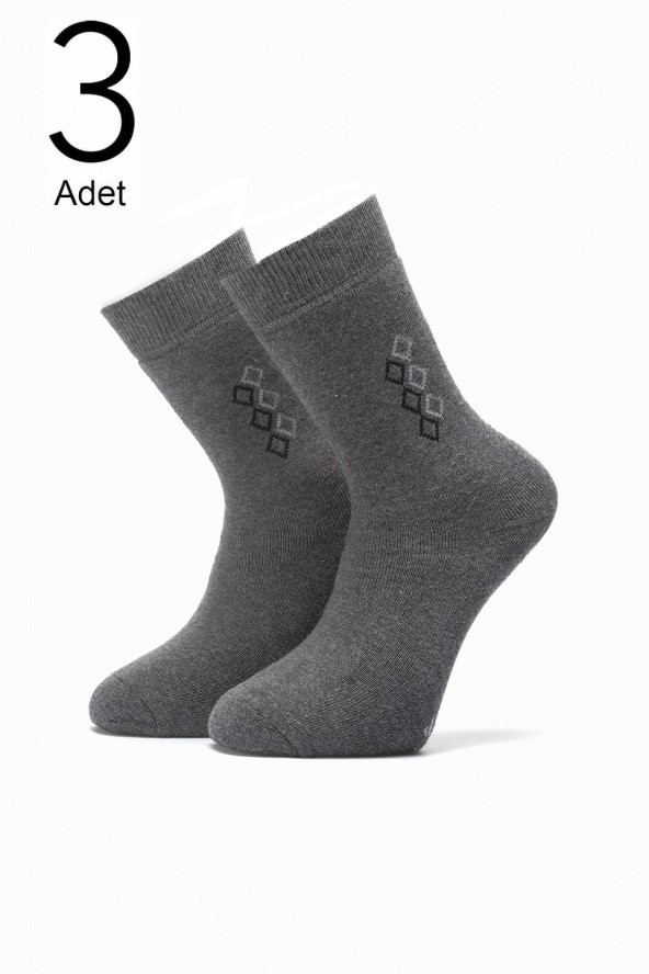 3lü Erkek  Konç Desenli Havlu Çorap 4453-A3 - 2