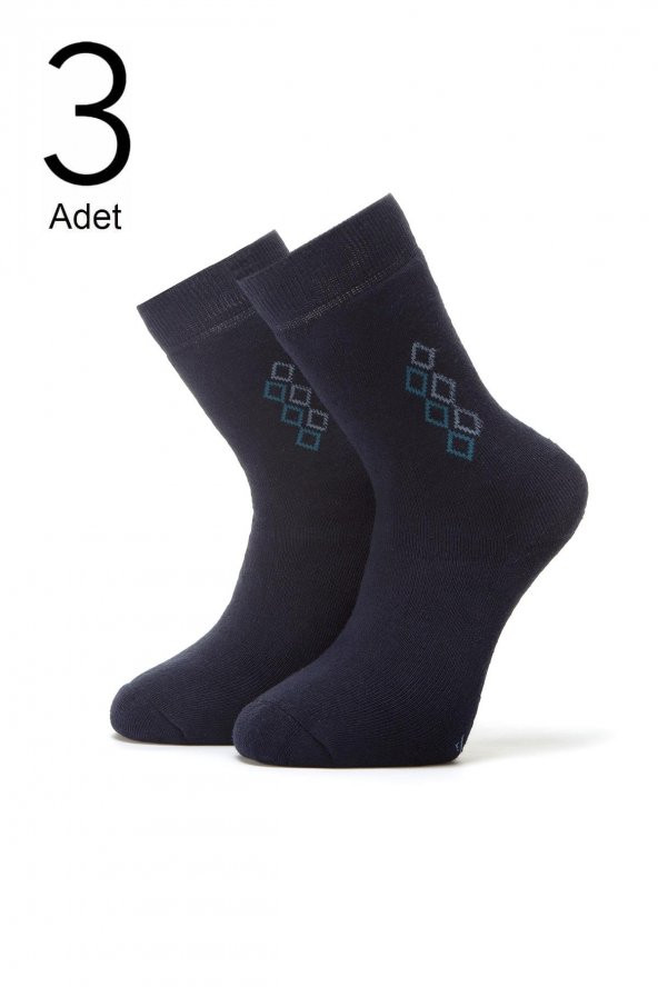 3lü Erkek  Konç Desenli Havlu Çorap 4453-A3 - 3