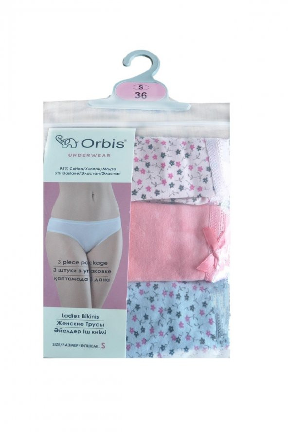 Kadın Desenli Asortili 3lü Külot 3135 - 2