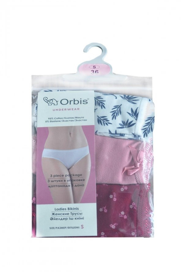 Kadın Desenli Asortili 3lü Külot 3135 - 4