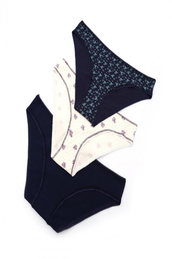 Kadın Desenli Asortili 3lü Külot 3135 - 5