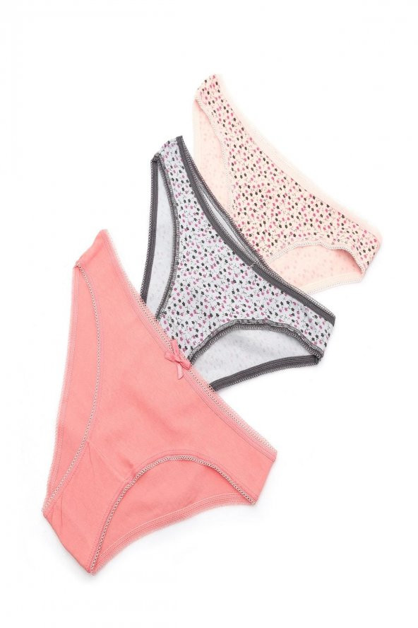 Kadın Desenli Asortili 3lü Külot 3135 - 6