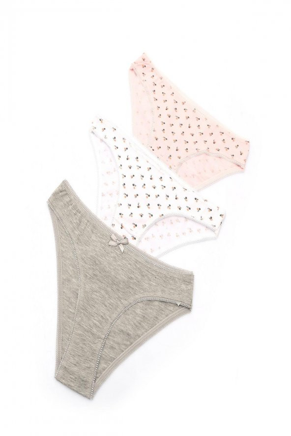 Kadın Desenli Asortili 3lü Külot 3135 - 8