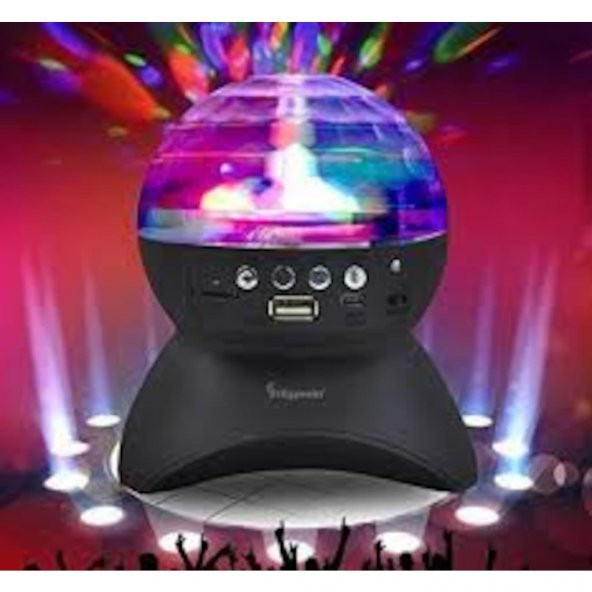 Lazer Işıklı Disko Topu Küresi Bluetooth Hoparlör Ses Bombası PG-389 - 3