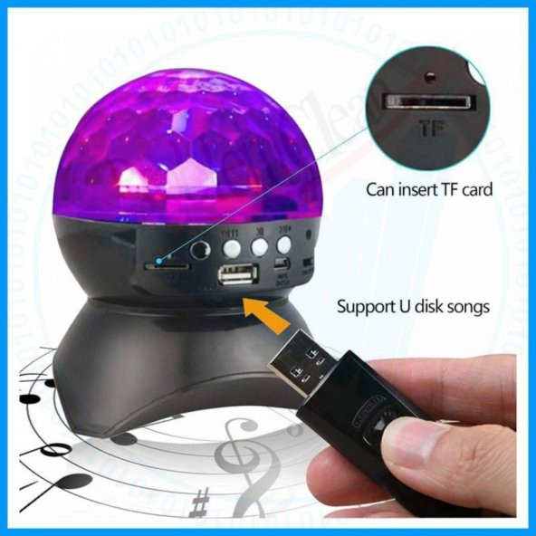 Lazer Işıklı Disko Topu Küresi Bluetooth Hoparlör Ses Bombası PG-389 - 4