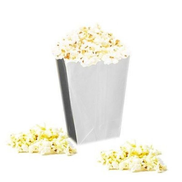 Metalize Gümüş Popcorn Mısır Kutusu 10lu