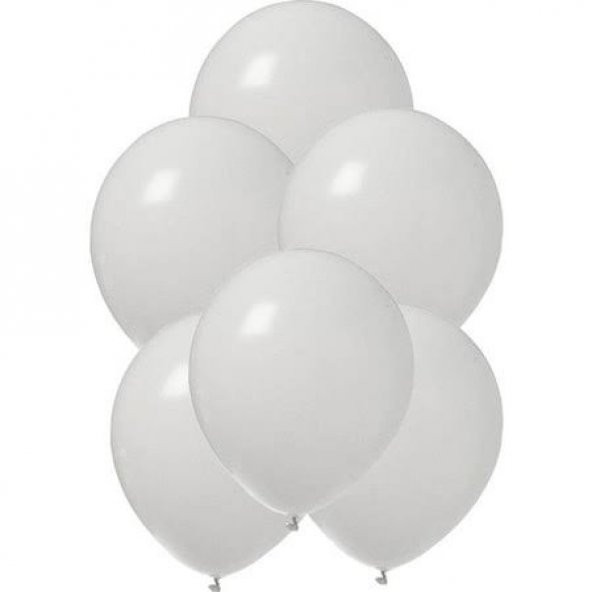 Beyaz Pastel Renk Balon 15 Adet