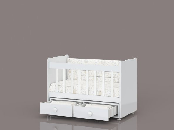 Dıştan Sallanır Bebek Beşiği - Sallanan Beşik – Geniş Çekmeceli - 2