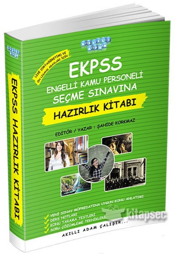 EKPSS Lise ve Önlisans İçin Hazırlık Kitabı Akıllı Adam Yayınları