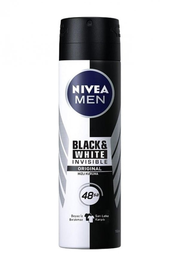 Nivea Deo Sprey Erkek Deodorant İnvisible Black White Pudrasız 150 ml