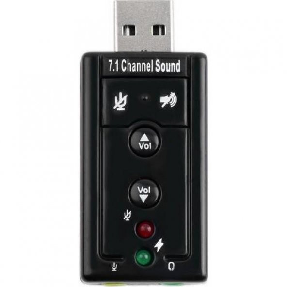 7.1 USB Ses Kartı Çevirici Dönüştürücü Kulaklık Mikrofon 3.5mm Adaptör Laptop Virtual Sound