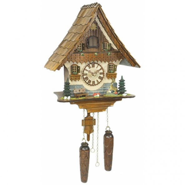 Ultima Regal GQ 454 Guguklu Saat Masif Ahşap Çatılı Pilli 36 Cm - 1