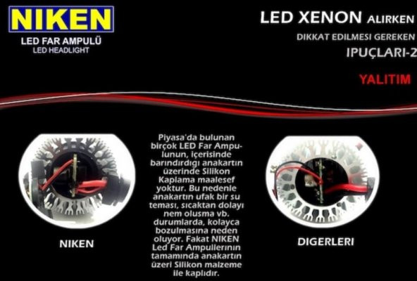 Niken Led Xenon H7-H1-H4-H11-HB3-9005-HB4-9006-H10-H15-H27-H3 - 4