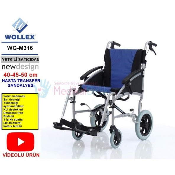 WOLLEX WG-M316 Hasta Transfer Sandalyesi, mükemmel bir taşıma san