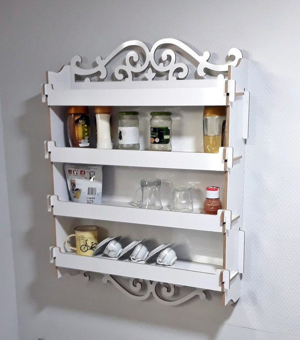 Dekoratif Ahşap Raf Kiler TDM Dolap-44404