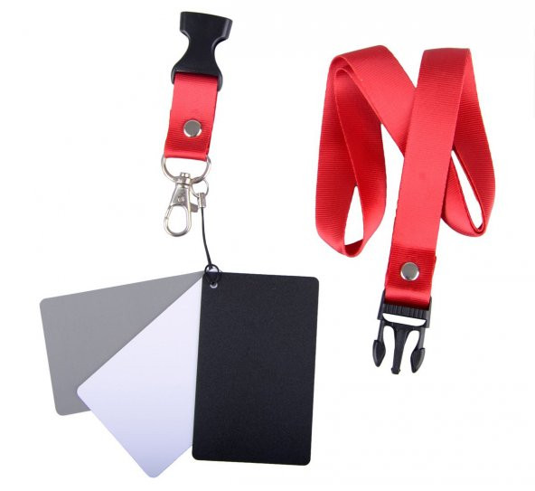 DSLR İçin 3 in 1 Renk Denge Ayar Kartı, Gri, Beyaz, Siyah - 2