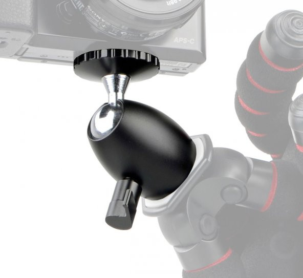 DSLR / SLR, LCD Monitör, Flaş İçin Mini Kafa, Mini Ball Head - 4