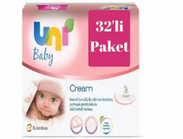Uni Baby Cream 32li Islak Mendil