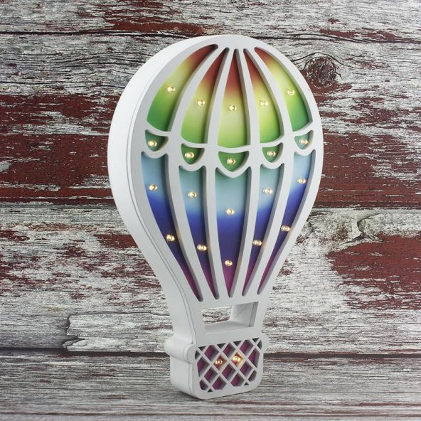 Ahşap Led Işıklı Pilli Balon Mod.2 - 3