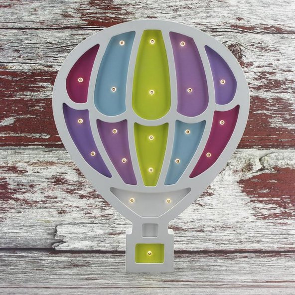 Ahşap Led Işıklı Pilli Balon - 4
