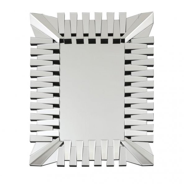 Fidex Home Lüks Piyano Modern Dikdörtgen Büyük Ayna 118cm Gümüş - 2