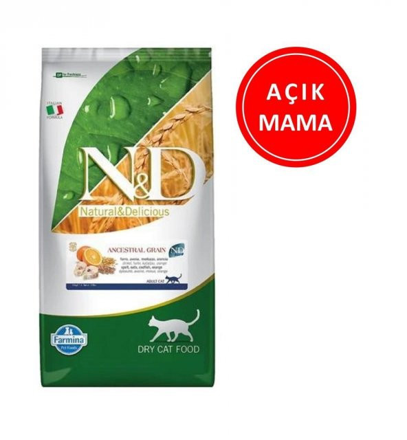 ND Düşük Tahıllı Ocean Morina Balıklı Portakallı Kedi Maması 1 Kg AÇIK - 2