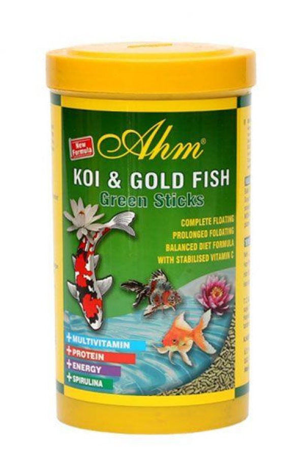 Ahm Koi Goldfish Green Sticks Balık Yemi 1000 ml