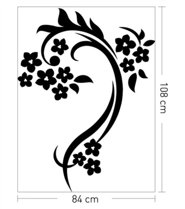 Sarmaşık Gül Kadife Duvar Sticker 84X108 Cm - 3