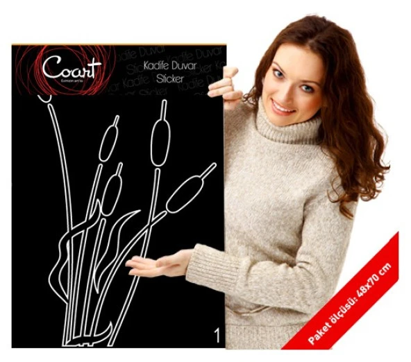 Sazlar Kadife Duvar Sticker 46X125 Cm - Resim 2