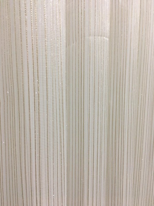 Briillant Çizgili Vizon Simli etek kurşunlu ütü istemez tül perde - 2