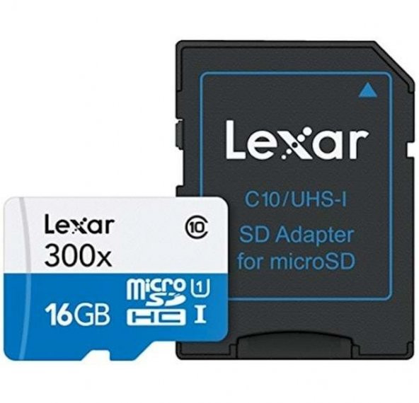 Lexar 16GB Micro SD Hafıza Kartı C10 U1 45MB/s 300X