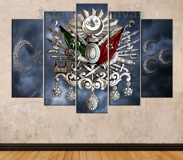 Gümüş Osmanlı Arması, Ay Yıldız ve 3 Hilal Özel Tasarım