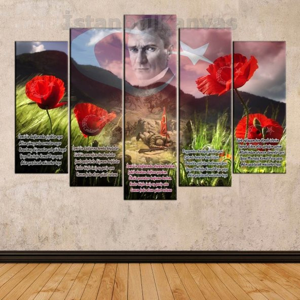 Atatürk, İzmirin Dağlarında Çiçekler Açar temalı özel tasarım