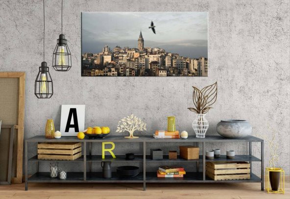 pn11 İstanbul Karaköy Panoramik Kanvas Tablo - 1