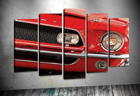 ms6 Kırmızı Ford Mustang 5 Parça Tablo