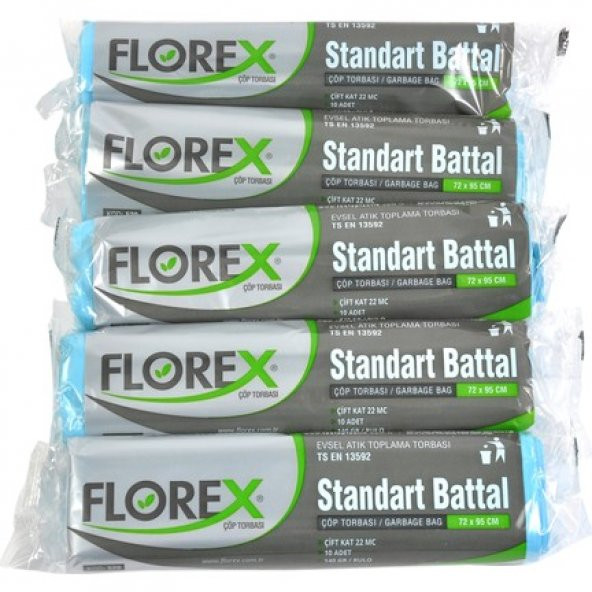 Florex Standart Battal Boy Çöp Torbası 24 Adet Siyah 72 x 95 CM