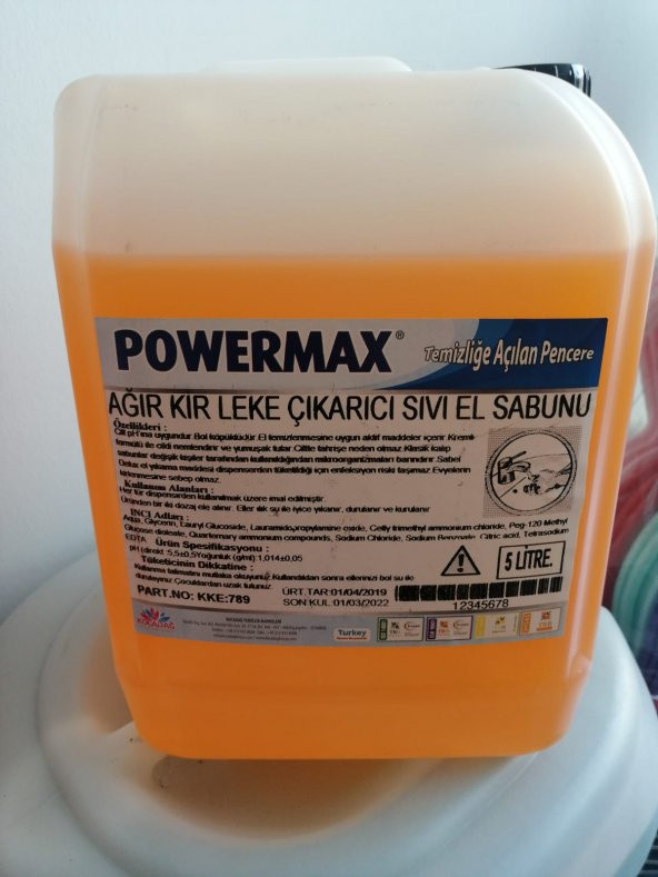 Powermax Ağır Kir Leke Çıkarıcı Sıvı El Sabunu
