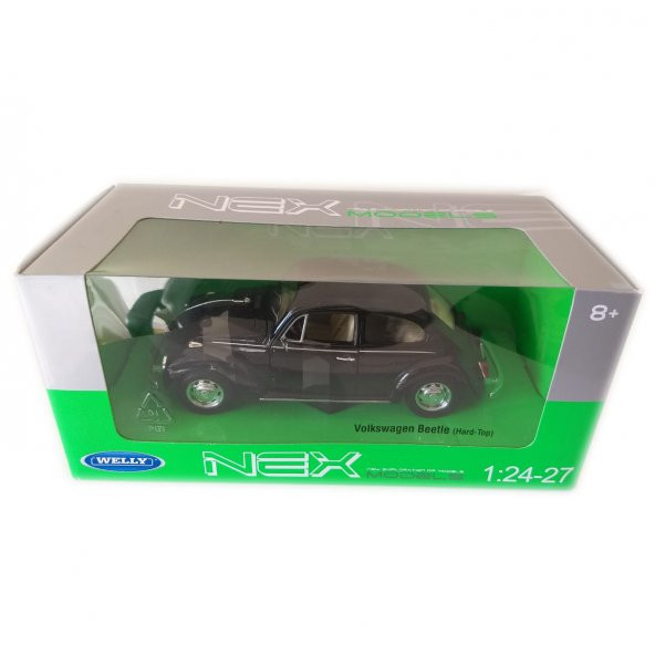 Volkswagen Beetle (Hard - Top)  1/24-27 Ölçek Siyah Model Oyuncak Araba - 2