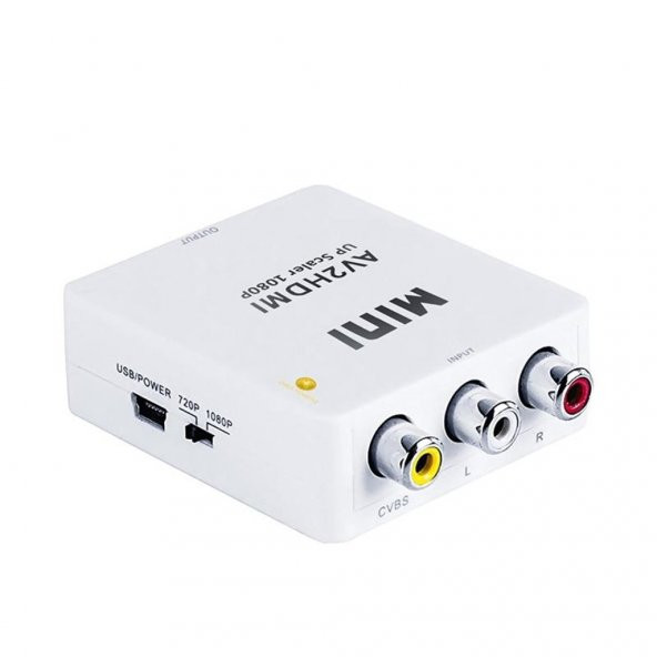 AV TO HDMI Dönuştürücü RCA AV/CVBS Adaptör HD 1080P Mini AV2HDMI