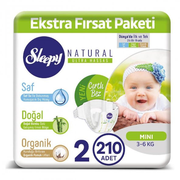 SLEEPY NATURAL BEBEK BEZİ 2 NUMARA MİNİ 210 ADET