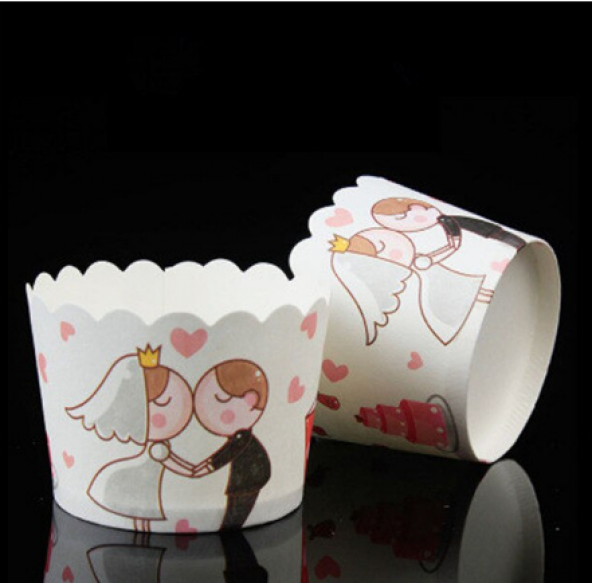 DÜĞÜN TEMALI CUPCAKE, MUFFİN KAPSÜLÜ 50 Lİ
