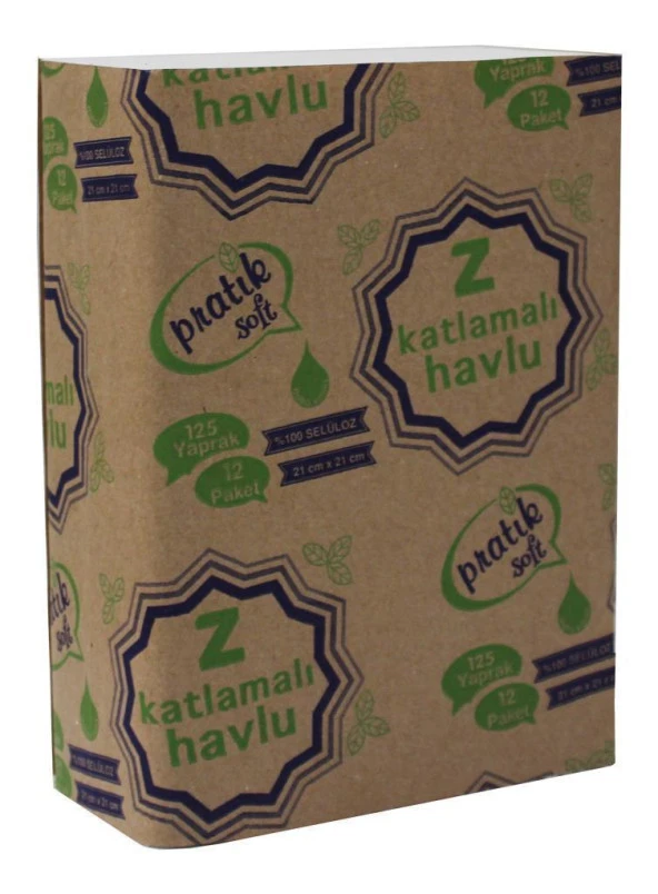 Pratiksoft 5 Koli Z Katlama Dispenser Kağıt Havlu 125 x 60 Paket - 2