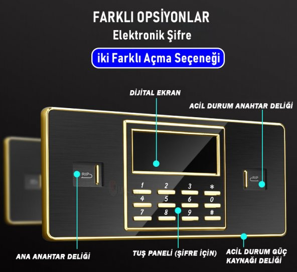 Mühlen 60T Çelik Kasa Para Kasası Değerli Eşya ve Mücevher Kasası - 3