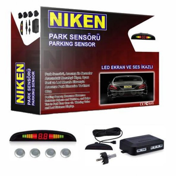 Niken Park Sensörü Gri Ekranlı ve Ses İkazlı Garantili