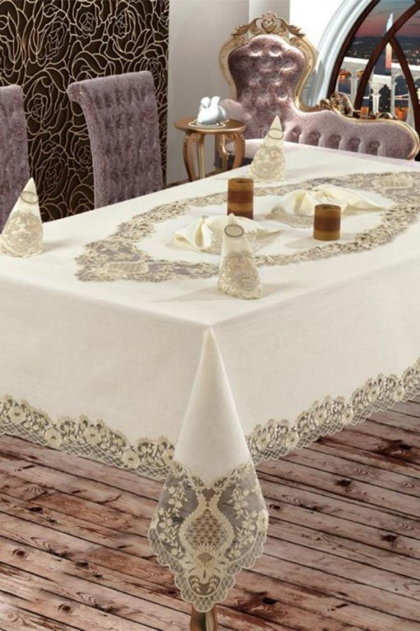 Fransız Güpürlü Venüs Dantel Yemek Takımı - 25 Parça - 3