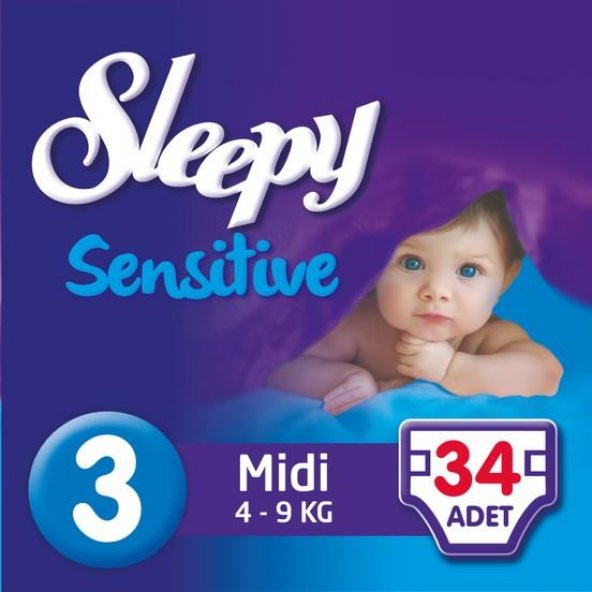 SLEEPY Sensitive Jumbo Midi 4-9kg No:3 34 adet